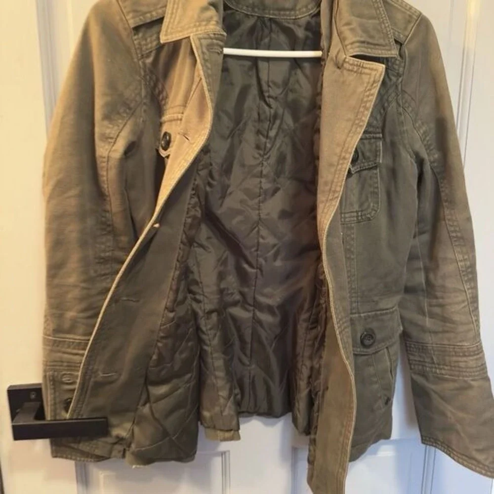 Converse One Star Utility Military Jacket Button‎ Up Cargo Coat Green/Gray XS